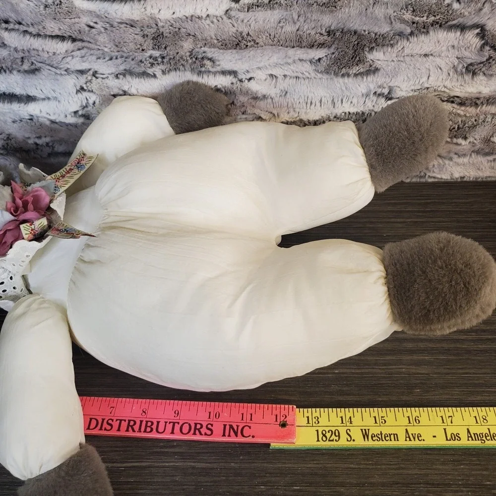 Country Cozy's Cozys Stuffed Plush Nylon Gray Country‎ Mouse Cream Ivory Bow